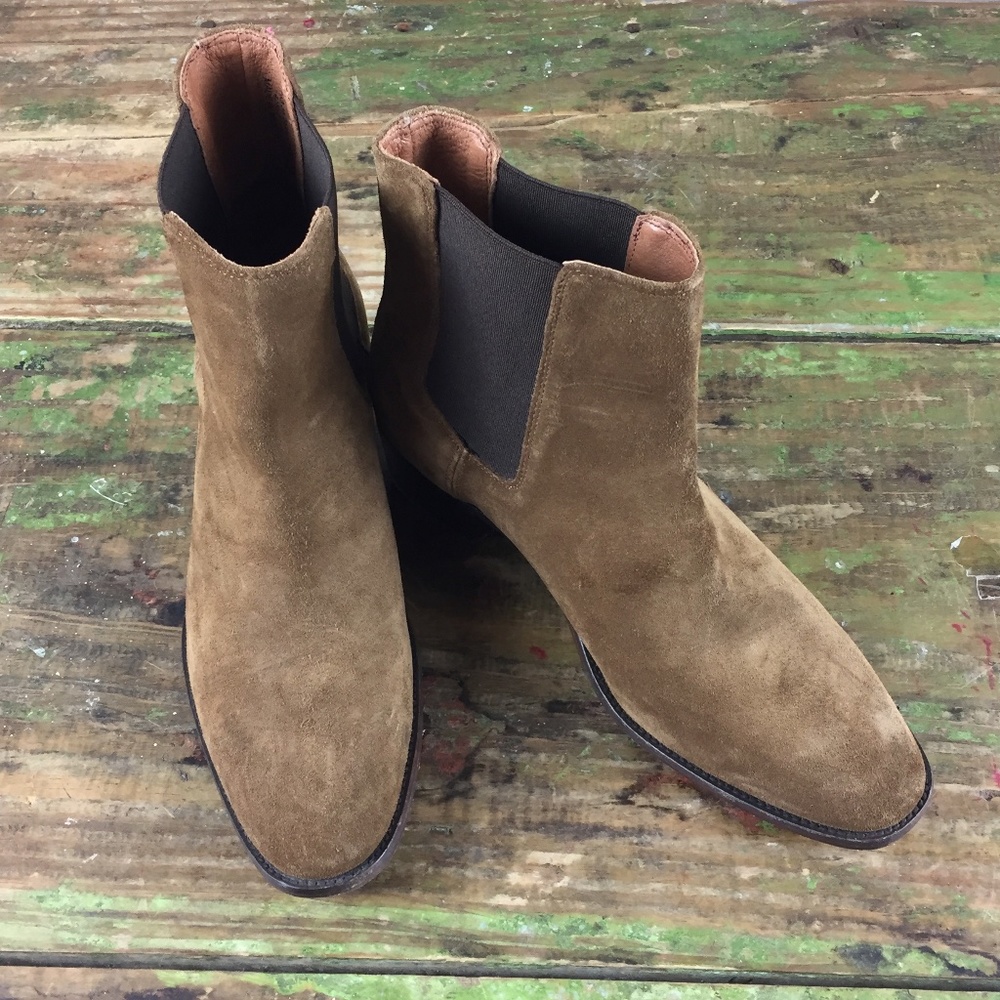 Frye Womens Dara Dark Tan Chelsea Ankle Booties